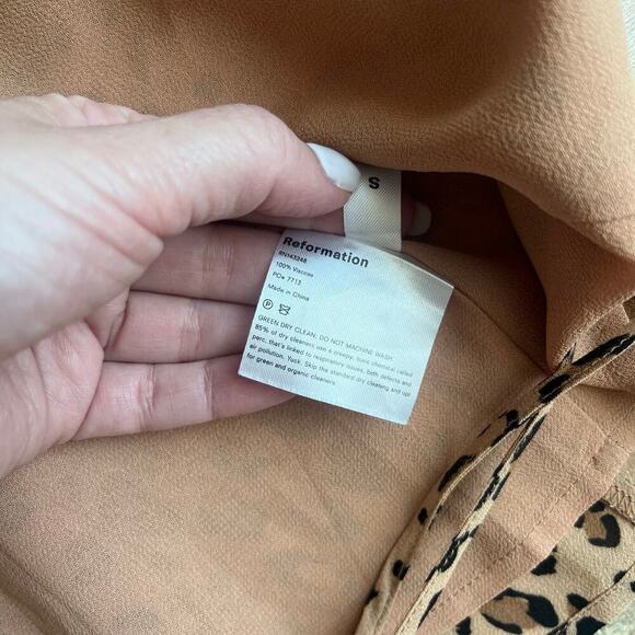 Reformation Feline Leopard Print Mini Dress Size S - Picture 4 of 5